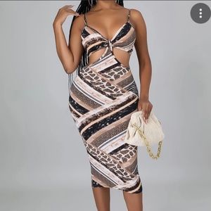 Shein SXY Animal print cutout dress